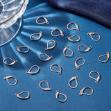 50Pcs 304 Stainless Steel Leverback Earring Findings, with Horizontal Loops, Rose Gold, 15.5x10x1.5mm, Hole: 1.5mm