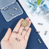 10PCS 304 Stainless Steel Screw Clasps, Column, Stainless Steel Color, 15x6.5mm, Hole: 0.9mm