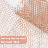 Nylon Net Mesh Fabric, Birdcage Bridal Veil Netting Fabric, Wedding Hat Veil Mesh Trimmings Fabric for Wedding Decoration, Sewing, Hat Decorating, Camel, 24~26.5x0.02cm