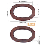 Wood Bag Handles, Oval, for Handmade Bag Handbags Purse Handles, Coconut Brown, 17x11.5x0.9cm