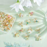30Pcs 2 Syles Transparent Acrylic & Alloy Beads Pendants, Angel, Mixed Color, 25~28x20x6~8mm, Hole: 2.5~4mm, 15pcs/style
