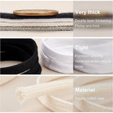 25M Double Layer Flat Cotton Cords, Hollow Cotton Rope, for Garment Accessories, Black, 11x1.2mm, 25m/roll