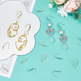 80Pcs 2 Colors 316 Surgical Stainless Steel Earring Hooks, Ear Wire, Real Gold Plated & Stainless Steel Color, 20x4.5x1mm, Hole: 1.2mm, Pin: 0.8mm, 40Pcs/color