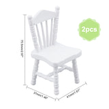 Mini Wooden Chair, for Dollhouse Accessories Pretending Prop Decorations, White, 37x41x80mm
