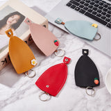 5Pcs 5 Style Creative Pull Out Key Sleeve, Cartoon PU Leather with Resin Protective Car Key Case Keychain, with Waxed Cord, Mixed Color, 23.5cm, 1pc/style