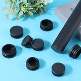 20Pcs 2 Styles Plastic Hole Plugs, Snap in Hole Plugs, Post Pipe Insert End Caps, for Furniture Fencing, Round, Black, 34.5~40x17~20mm, Inner Diameter: 23~30.5mm, 10pcs/style