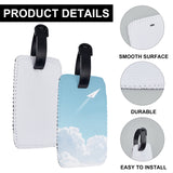 Sublimation Blank Rubber Luggage Tag, Travel ID Labels, Suitcase Name Tags, Rectangle, White, 150mm