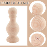 Unpainted Wooden Finials and Spindles for Crafts, Blanched Almond, 120x47mm, Hole: 3mm