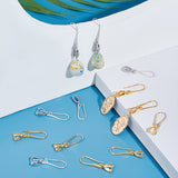 4 Sets 2 Colors Brass Earring Hooks, with Ice Pick Pinch Bails, Mixed Color, 28mm, Pin: 1mm, 2 sets/color