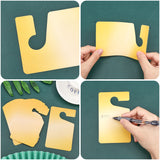 PVC Blank Doorknob Labels, for Home, Office, Hotel, Restaurant, Rectangle, Gold, 76.2x127mm