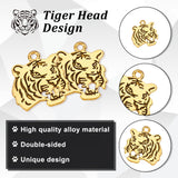 Alloy Pendant, Tiger, Antique Golden, 26.5x24x1.9mm, Hole: 2mm, 50pcs/box