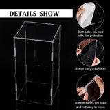 Rectangle Transparent Acrylic Minifigures Display Boxes with Black Base, for Models, Building Blocks, Doll Display Holders, Clear, 16x16x30.5cm