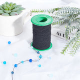 DIY Jewelry Kit, Including 1 Roll Black Cotton Stretch Threads, Scissors, Black, 0.5mm, about 240m/roll