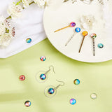 Flatback Glass Cabochons for DIY Projects, Dome/Half Round with Mixed Patterns, Mixed Color, Starry Sky Pattern, 12x4mm, 140pcs/box