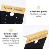 Plastic Earring Display Card, with Velvet Cloth, Rectangle, Black, 200pcs/set