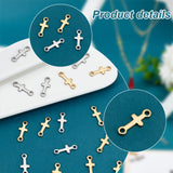 60Pcs 2 Colors Ion Plating(IP) 304 Stainless Steel Connector Charms, Sideways Cross Links, Mixed Color, 18x7x1.5mm, Hole: 2mm, 30pcs/color