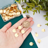 100Pcs Brass Stamping Blank Tag Charms, Nickel Free, Flat Round, Golden, 12x0.5mm, Hole: 4.2mm