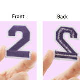 Computerized Embroidery Cloth Iron On Patches, Costume Accessories, Appliques, Number 0~9, Purple, 46.5~49.5x22.5~40x1.5mm, 10pcs/set, 4sets/bag