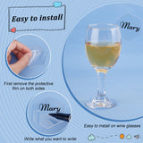 60Pcs Custom Mirror Acrylic Wine Glass Charms, Goblet Marker, Hexagon, Clear, 49x43x1.5mm, 60pcs