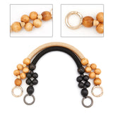 4Pcs 2 Colors Nylon Bag Handles, with Wooden Beads & Zinc Alloy Spring Ring Clasps, Bag Replacement Accessories, Mixed Color, 47.5x1.4cm, 2pcs/color