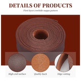 Flat Single Face Imitation Leather Cords, Lychee Pattern, Saddle Brown, 25x1.8mm, 2500mm/Roll