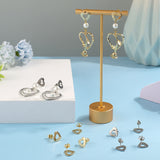 40Pcs 2 Color 201 Stainless Steel Heart Stud Earring Findings, with Hole & 316 Stainless Steel Pin & 40Pcs Ear Nuts, Golden & Stainless Steel Color, 11x11mm, Hole: 1.6mm, Pin: 0.7mm, 20Pcs/color