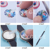 DIY Bracelet Making, with Imitation Leather Bracelet Makings and Transparent Glass Cabochons, Mixed Color, 17.5~18x5mm