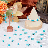 100Pcs 2 Styles Synthetic Turquoise Beads, Dyed, Cross, Dark Turquoise, 10~16x8~12x3~3.5mm, Hole: 1mm, 50pcs/style