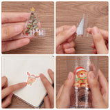 4 bags 4 styles Christmas Theme PET Picture Stickers Set, Waterproof Self Adhesive Decals for DIY Scrapbook, Photo Album, 18~55.5x21~52x0.1mm, 30pcs/set, 1 bag/style