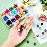 ABS Plastic Imitation Pearl European Beads, Large Hole Rondelle Beads, Mixed Color, 11.5~12x10mm, Hole: 5mm, 15 colors, 10pcs/color, 150pcs/bag