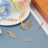 40Pcs 4 Styles Zinc Alloy Pendants, Snake Charm, Mixed Color, 39~41x14.5~15x2.5~4.5mm, Hole: 2~4.5mm, 10pcs/style