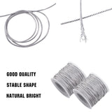 Jewelry Braided Thread Metallic Cords, Silver, 1.3~1.6mm, about 54.68 yards(50m)/roll