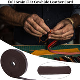 5M Flat Cowhide Leather Cord, Jewelry DIY Making Material, Coffee, 10x1mm, about 5.47 Yards(5m)/Bundle