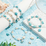 DIY Ocean Theme Bracelet Making Kit, Including Starfish & Turtle Synthetic Turquoise & Glass Beads, Alloy Enamel Shell Pendants, Elastic String, 214Pcs/box