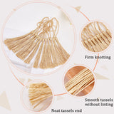 100Pcs Polyester Tassel Big Pendant Decorations, Pale Goldenrod, 80~90x6~7mm