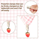 Resin Imitation Fruit Tablecloth Weights, Table Cloth Pendants, with Iron Clip, Strawberry, 55mm, Strawberry: 28~29x20x20mm, 8pcs/set