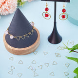 Brass Triangle Linking Ring, Buckle Clasps, Quick Link Connector, Fit for Top Drilled Beads, Webbing, Strapping Bags, Long-Lasting Plated, Real 14K Gold Plated, 9x10x0.8mm, 100pcs/box