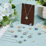 56Pcs 14 Style Copper Wired Electroplate Glass Charms, Star Charm, Silver, 15~19x9~13x5.7~7.6mm, Hole: 2.5~3mm, 4pcs/style