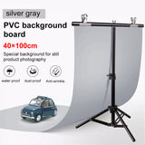 PVC Photography Backdrop Display Board, for Tabletop Product Photography and Crafting, Rectangle, Gray, 1000x400x0.5mm