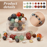 DIY Beads Jewelry Making Finding Kit, Including Natural Mixed Gemstone Round & Iron Rhinestone Spacer Beads, 520Pcs/box