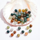 Natural Indian Agate Beads Strands, Round, 4mm, Hole: 0.8mm, about 85~86pcs/strand, 15~16 inch