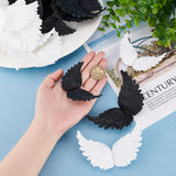 PandaHall 24Pcs 4 Style Elite Plastic Wings, for Christmas Gift Accessories, Cake DIY Decorations, Mixed Color, 69~79x82~102x17~21.5mm, 6pcs/style