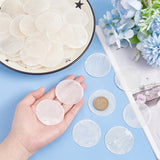 80Pcs Natural Capiz Shell Connector Charms, Shell Slice, Flat Round Links, White, 49.5x0.8mm, Hole: 1.6mm