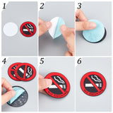 Waterproof PVC No Smoking Sign Stickers, Window Decals, for Car, Wall Decoration, Flat Round, FireBrick, 51.5x1.5mm