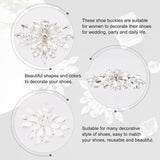 2Pcs Detachable Flower Shoe Decoration, with Alloy Buckle Clip, Crystal Glass Rhinestone, Crystal, 43x59x10mm