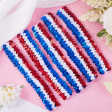 10Pcs Wide Stretch Sparkling Headband, Elastic PVC Sequin Athletic Headband, Hair Accessories for Girls, Blue, 170~188x28~30x1.5mm