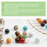 Natural & Synthetic Gemstone Round Beads, No Hole/Undrilled, Mixed Dyed and Undyed, 10.5mm, about 20pcs/box