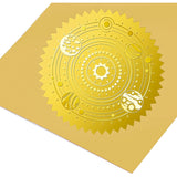 Self Adhesive Gold Foil Embossed Stickers, Medal Decoration Sticker, Planet Pattern, 5x5cm