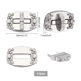 &reg Alloy Rhinestone Locks, with Iron Findings, Cabinet Hardware Supplies, Platinum, 36x54x11mm, 4sets