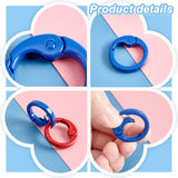 28Pcs 14 Colors Spray Painted Alloy Spring Gate Rings, O Ring, Mixed Color, 25x4mm, 6 Gauge, Hole: 19mm, 2pcs/color